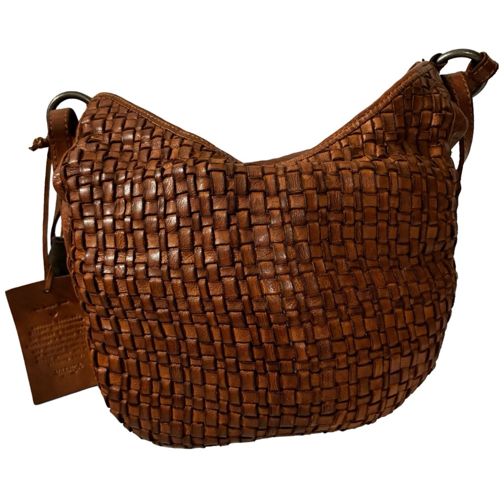 Vilenca Leather Woven Shoulder Purse